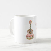 Rosa Gitarre Folge Deiner Freude Kaffeetasse (Vorderseite Links)
