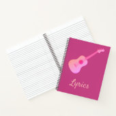 Rosa Gitarre für Texte Notebook Notizblock (Innenseite)