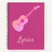  Rosa Gitarre für Texte Notebook Notizblock (Vorderseite)