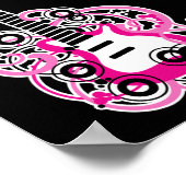Rosa Gitarre Rock Star Sweet 16 Banner Poster (Ecke)