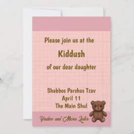 Rosa Gitter Babydusche Einladung