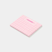 Rosa Gitter Erinnerung Sticky Notes Post-it Klebezettel (angewinkelt)