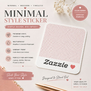 Rosa Gitter-Vinyl-Aufkleber im Preppy-Stil Aufkleber
