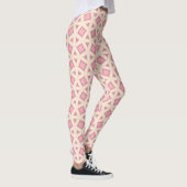 Rosa Gittergeometrie-Muster Leggings (Rechts)