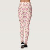 Rosa Gittergeometrie-Muster Leggings (Rückseite)