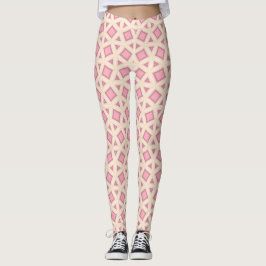 Rosa Gittergeometrie-Muster Leggings