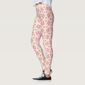 Rosa Gittergeometrie-Muster Leggings (Links)