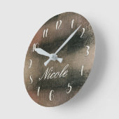 Rosa Glam Abstrakt Modern Trendy Girl Runde Wanduhr (Winkel)