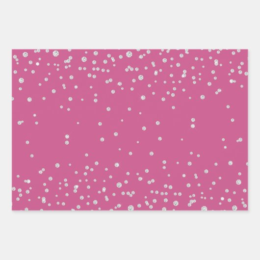 Rosa Glam Diamanten Lippen und Herzen Geschenkpapier Set (Vorderseite 3)