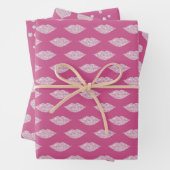 Rosa Glam Diamanten Lippen und Herzen Geschenkpapier Set (Beispiel)
