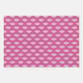 Rosa Glam Diamanten Lippen und Herzen Geschenkpapier Set (Vorderseite)