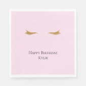 Rosa Glam Glitzer Eyelashes Serviette (Vorderseite)