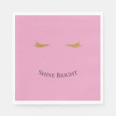 Rosa Glam Glitzer Eyelashes Serviette (Vorderseite)