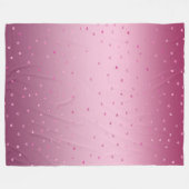 Rosa Glam Glitzer Herz Fleecedecke (Vorderseite (Horizontal))