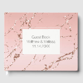 Rosa Glam Glitzer Hochzeit Gästebuch