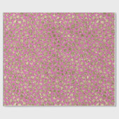 Rosa Glam Glitzer Leopard Geschenkpapier (Flach)