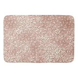 Rosa Glam Glitzer Leopard Printwerbung Badematte