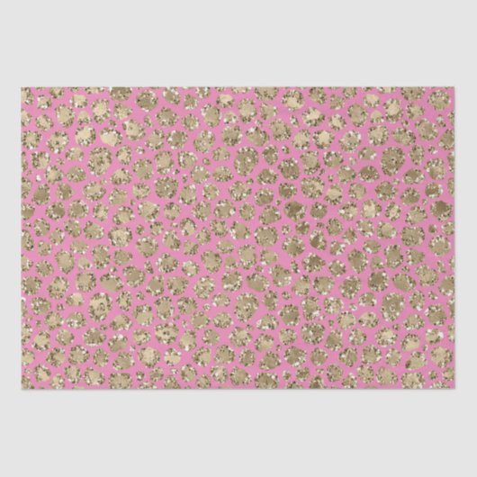 Rosa Glam Glitzer Leopard Seidenpapier (Vorderseite)