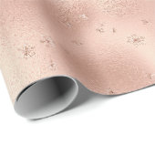 Rosa Glam Glitzer Schneeflocke Geschenkpapier (Rolleneckpunkt)