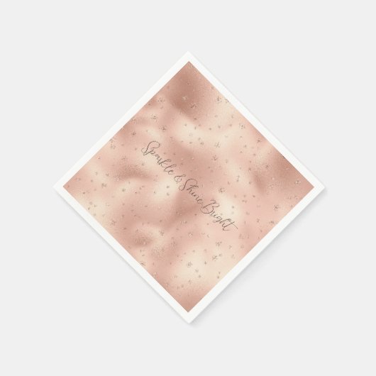 Rosa Glam Glitzer Schneeflocke Serviette (Ecke)