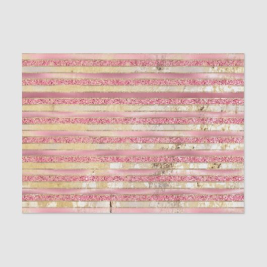 Rosa Glam Glitzer Streifen Seidenpapier (Vorderseite)