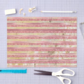 Rosa Glam Glitzer Streifen Seidenpapier (Handwerk)