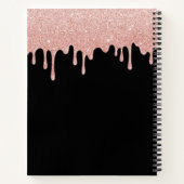 Rosa Glam Glitzer Tropfen Notizblock (Rückseite)