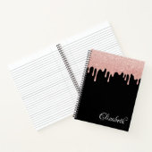 Rosa Glam Glitzer Tropfen Notizblock (Innenseite)