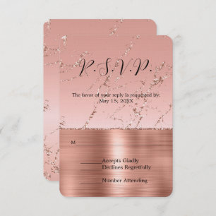 Rosa Glam Glitzer Wedding RSVP
