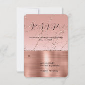 Rosa Glam Glitzer Wedding RSVP Karte (Vorderseite)
