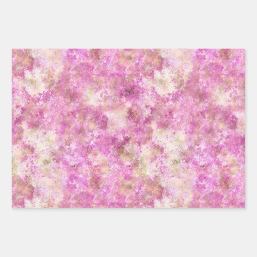 Rosa Glam Gold Geschenkpapier Set (Vorderseite)