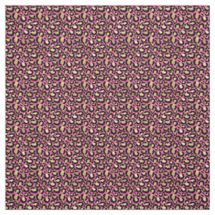 Rosa Glam Gold Leopard Print Stoff