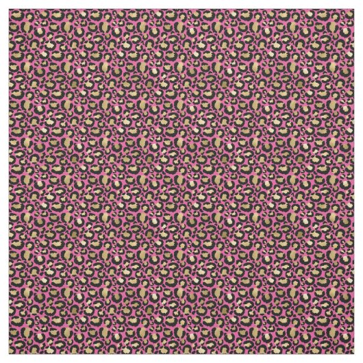 Rosa Glam Gold Leopard Print Stoff (Muster)