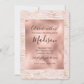 Rosa Glam Gold Zebra Print Einladung (Vorderseite)