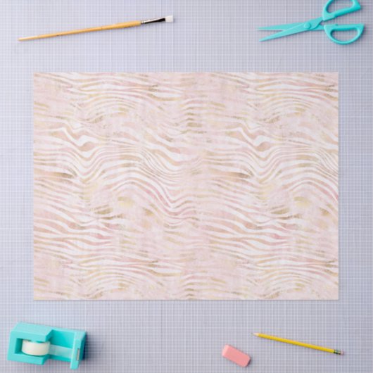 Rosa Glam Gold Zebra Print Seidenpapier (Basteln)