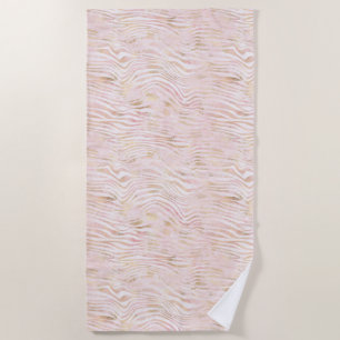 Rosa Glam Gold Zebra Print Strandtuch