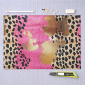 Rosa Glam Leopard Print Abstrakt Seidenpapier (Handwerk)