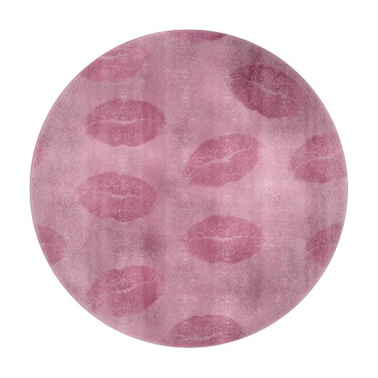 Rosa Glam Lippen Schneidebrett (Vorderseite)