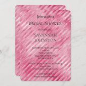Rosa Glam Streifen Brautparty Einladung (Vorne/Hinten)