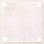 Rosa Glam Wasserfarben Liebe Herz Glasuntersetzer (Rückseite)