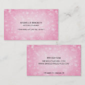 Rosa Glamour Glasst Herzlichter Orbs Sparkle Visitenkarte (Vorne/Hinten)