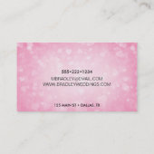 Rosa Glamour Glasst Herzlichter Orbs Sparkle Visitenkarte (Rückseite)