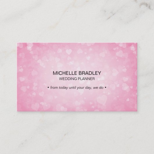 Rosa Glamour Glasst Herzlichter Orbs Sparkle Visitenkarte (Vorderseite)