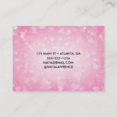 Rosa Glamour Glasst Herzlichter Orbs Sparkle Visitenkarte (Rückseite)