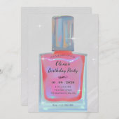 Rosa Glamour Nagellack Geburtstag Einladung (Vorne/Hinten)