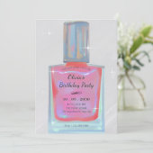 Rosa Glamour Nagellack Geburtstag Einladung (Stehend Vorderseite)