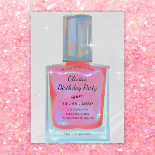Rosa Glamour Nagellack Geburtstag Einladung