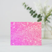 Rosa Glamour Sparkley Postkarte (Stehend Vorderseite)