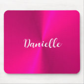 Rosa glänzende Imitate Metall individuelle Name Mousepad (Vorne)
