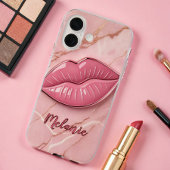 Rosa, glänzende Lippen aus Marmor Case-Mate iPhone Hülle